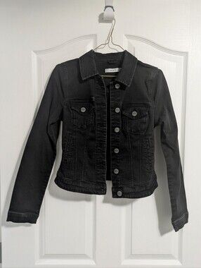 Ricki's Black Denim Jacket with Button Front